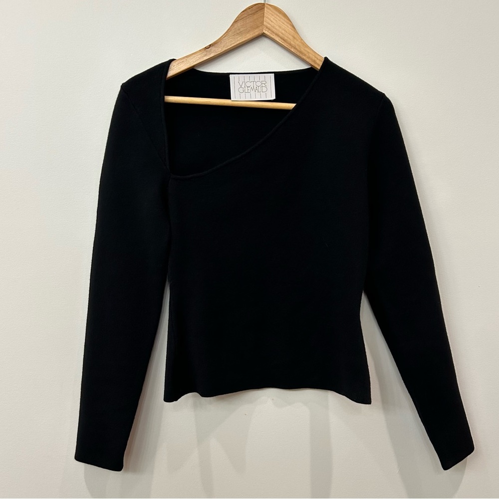 VICTOR GLEMAUD, Slash Sweater, Black, BNWT, 100% Wool, Size Medium
